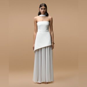 NWT Matters Monaco White Strapless Maxi Dress with Scarf | Size M